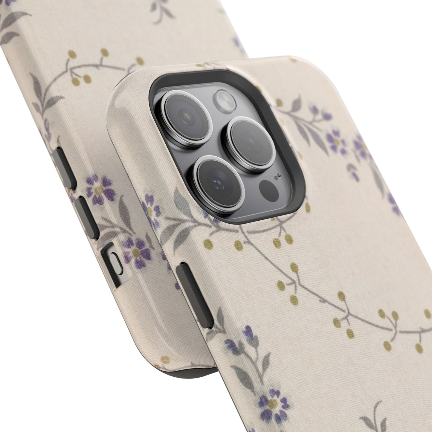 Purple Floral Design - Iphone Magnetic Tough Case