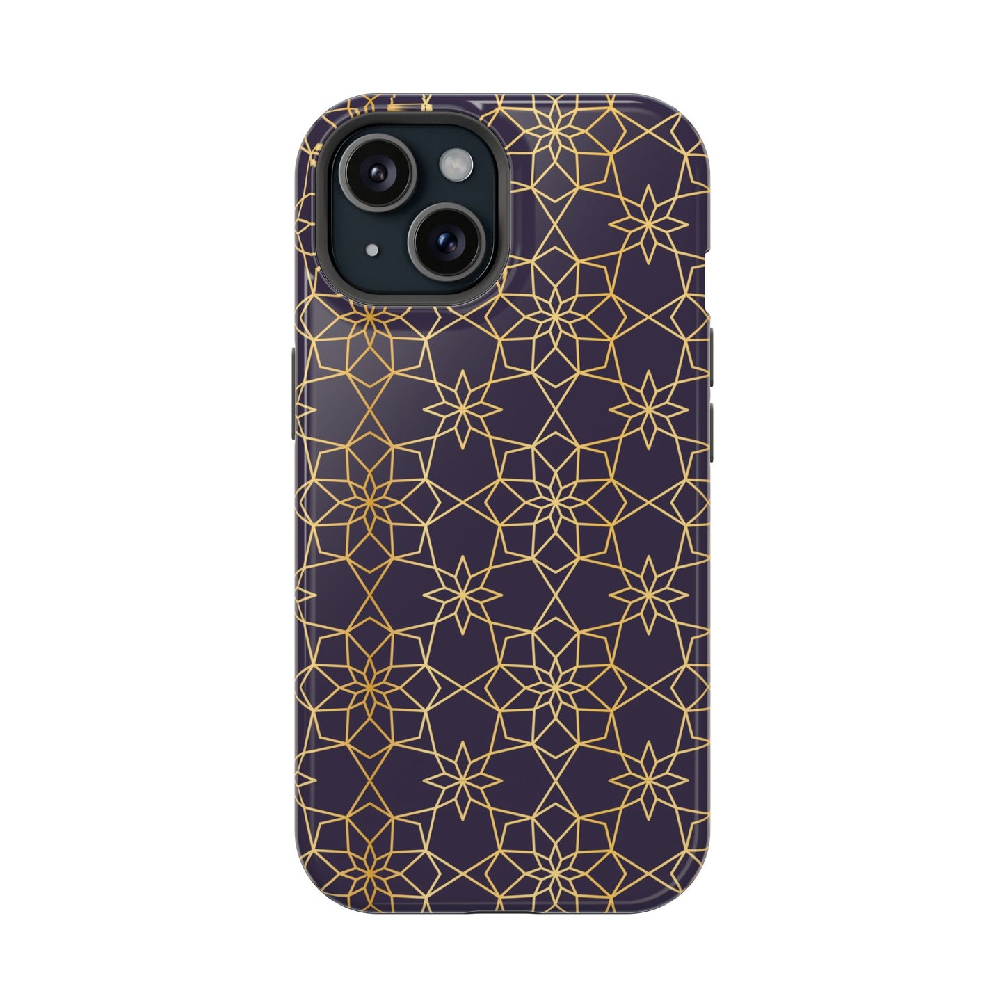 Gold and Purple Geometric Design Iphone Magnetic Tough Case
