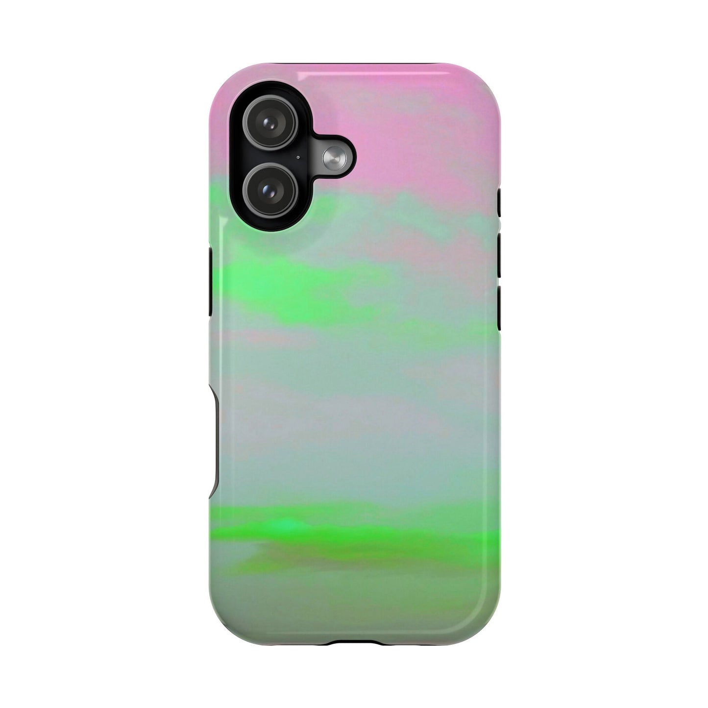 Green and pink sky Design - Iphone Magnetic Tough Case