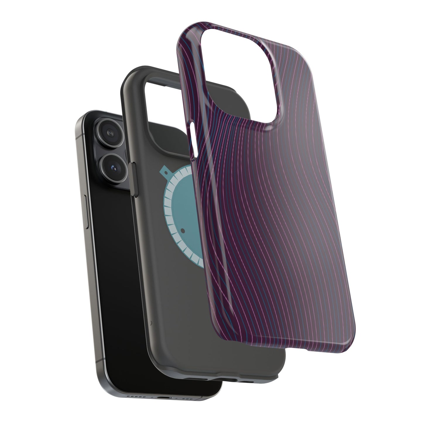 Purple Line Pattern Design - Iphone Magnetic Tough Case