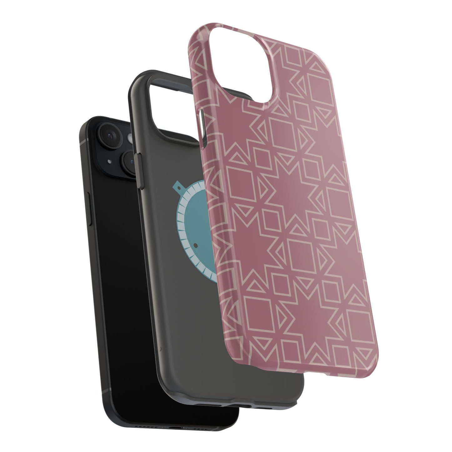Pink Star ⭐️ Geometric Design - Iphone Magnetic Tough Case
