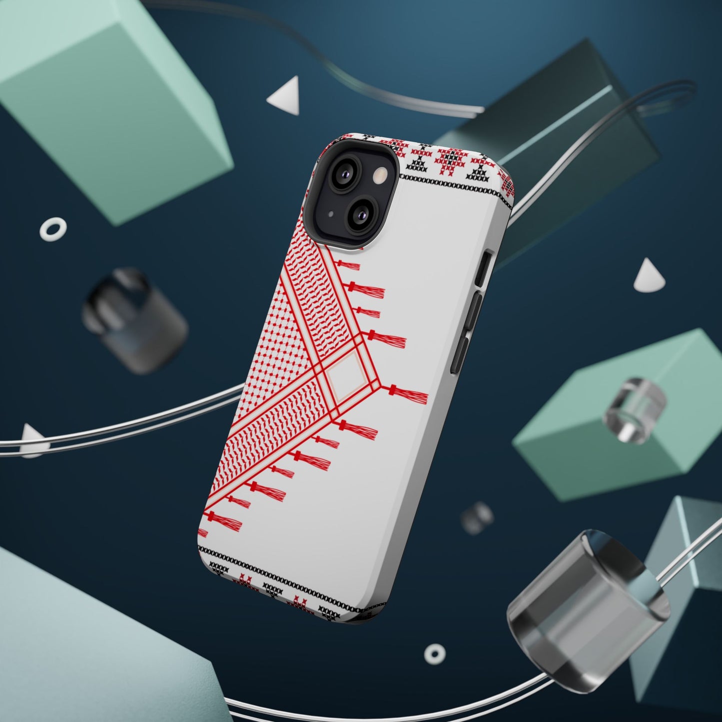 Red and White Hattah Design Iphone Magnetic Tough Case