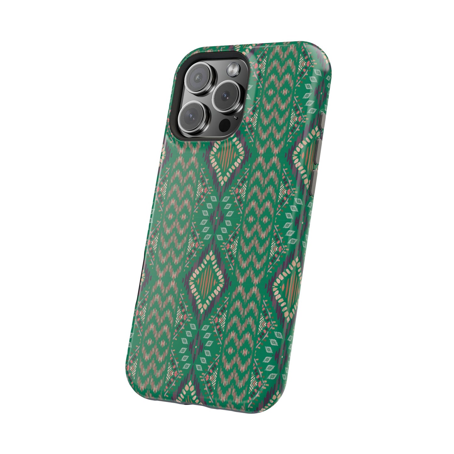 Emerald Green Geometric Design Iphone Magnetic Tough Case