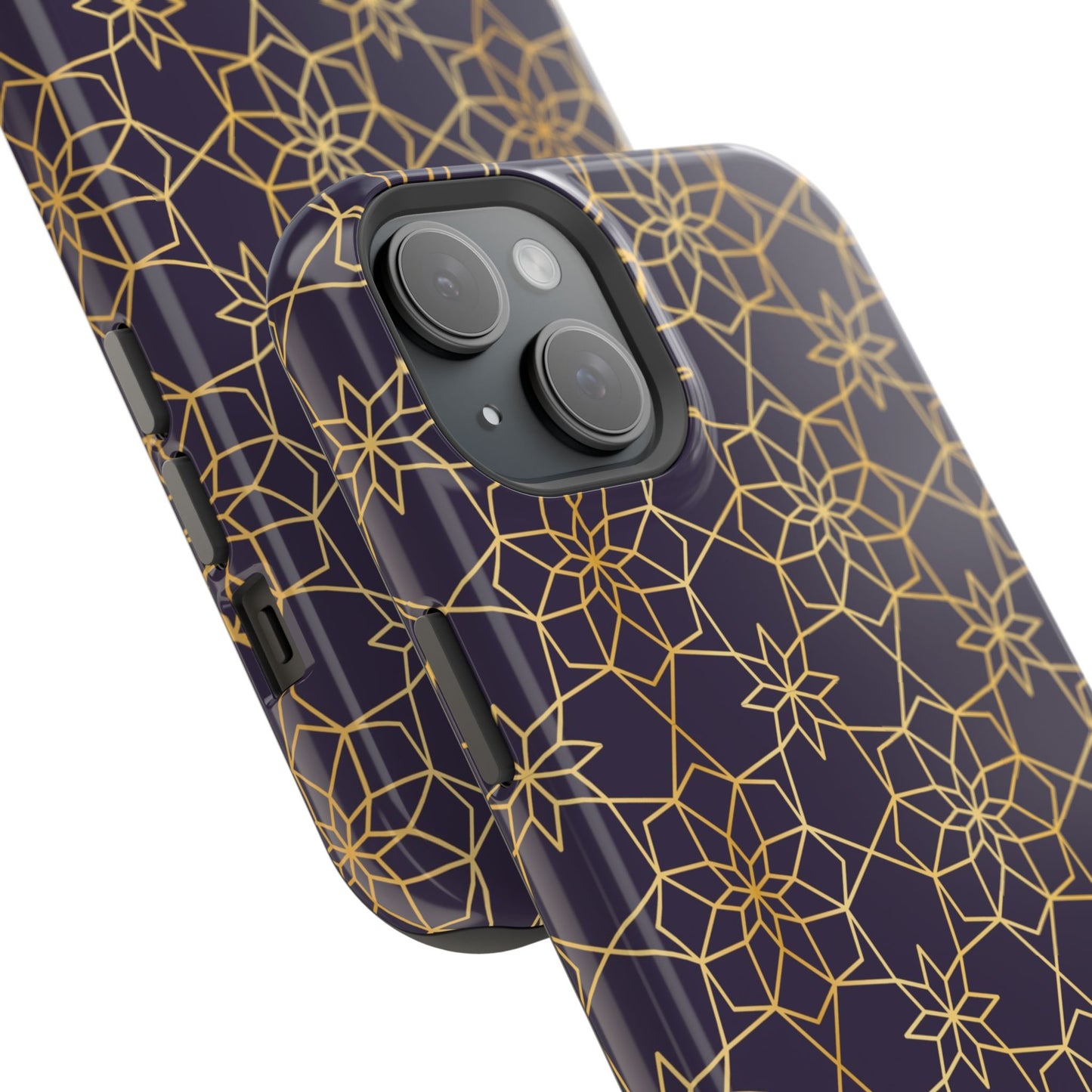 Gold and Purple Geometric Design Iphone Magnetic Tough Case