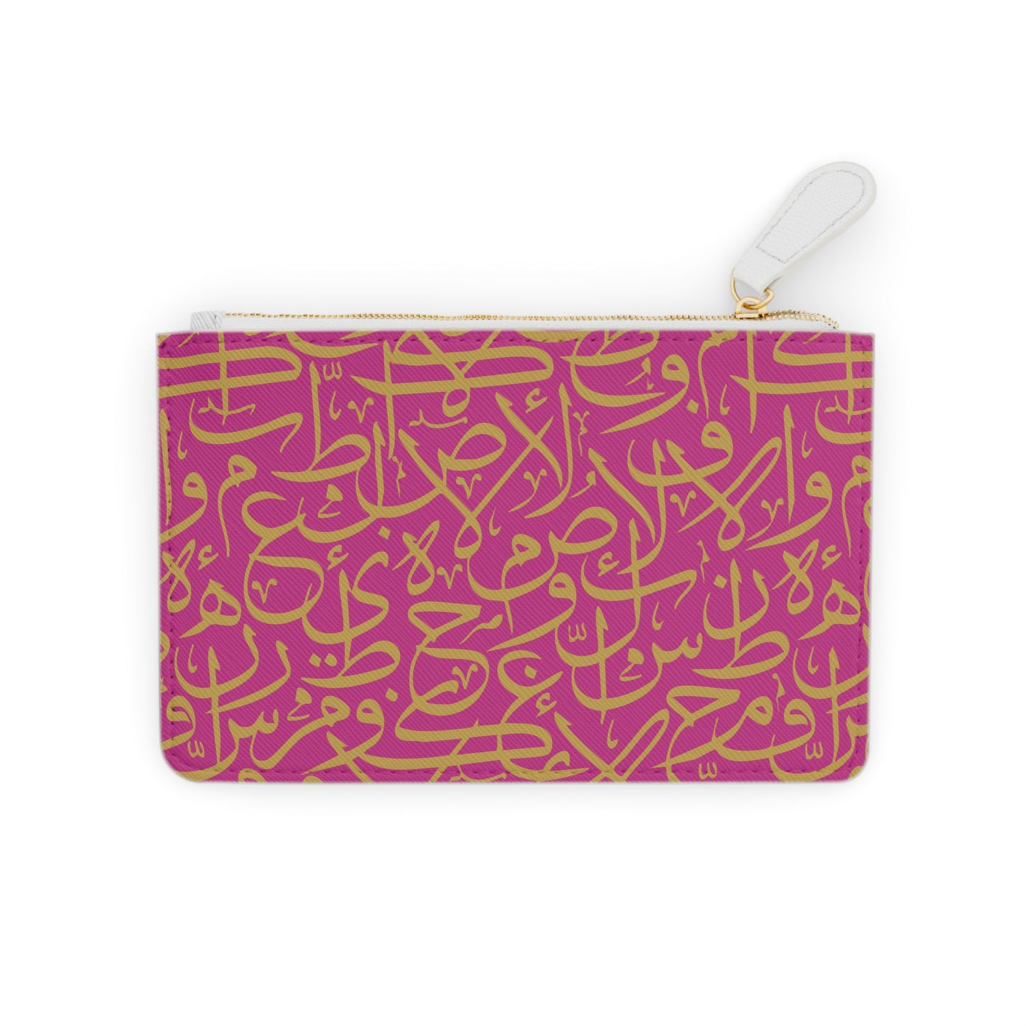 Pink and Gold Arabic Letters Mini Clutch Bag