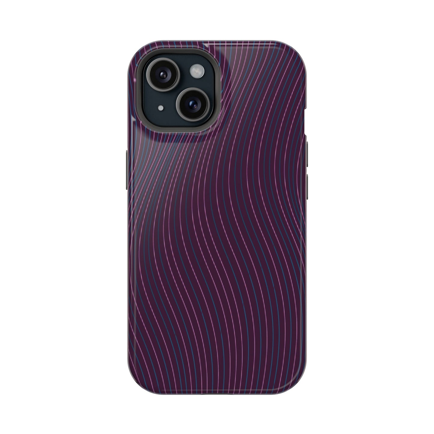 Purple Line Pattern Design - Iphone Magnetic Tough Case