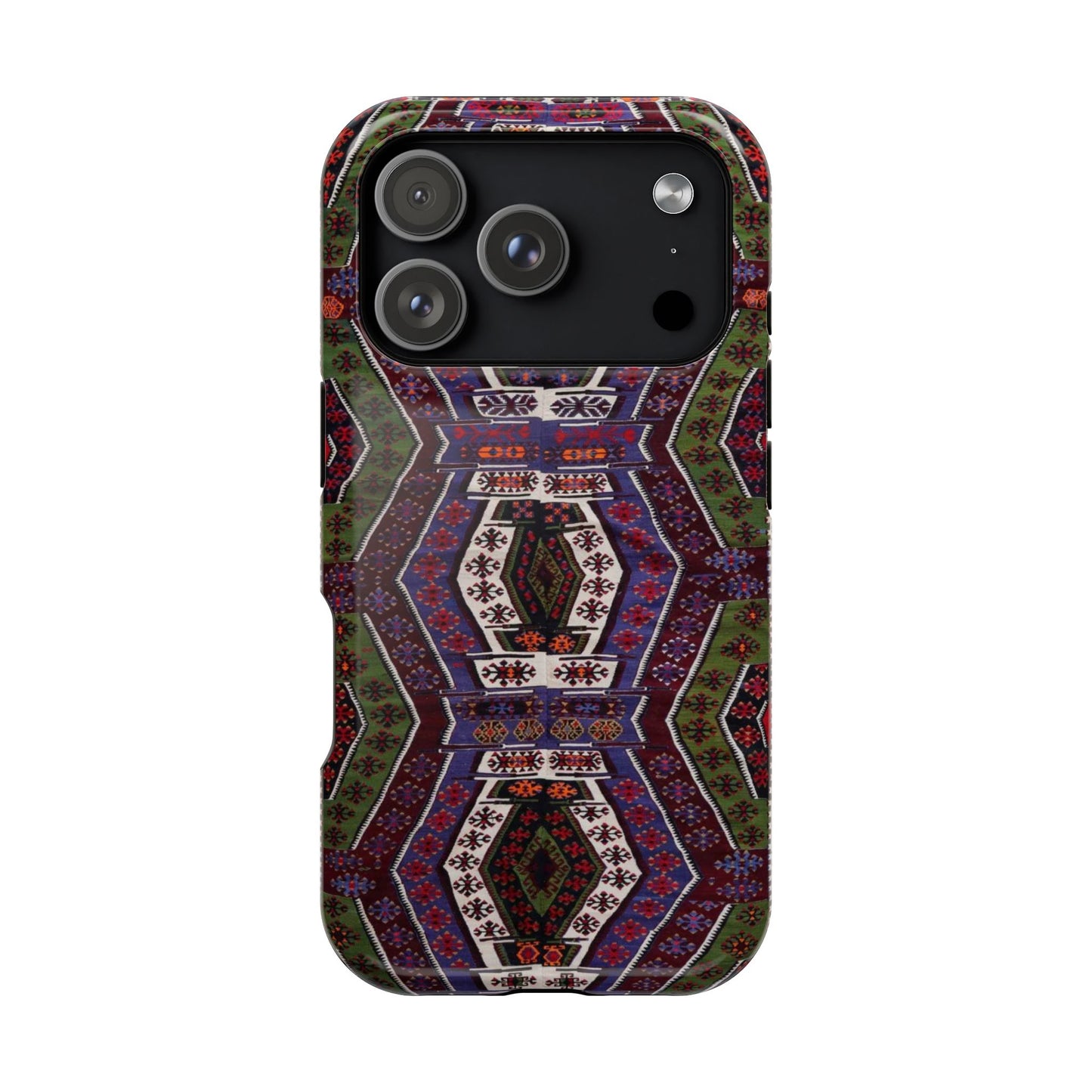 Purple and Green Geometric Design - Iphone Magnetic Tough Case