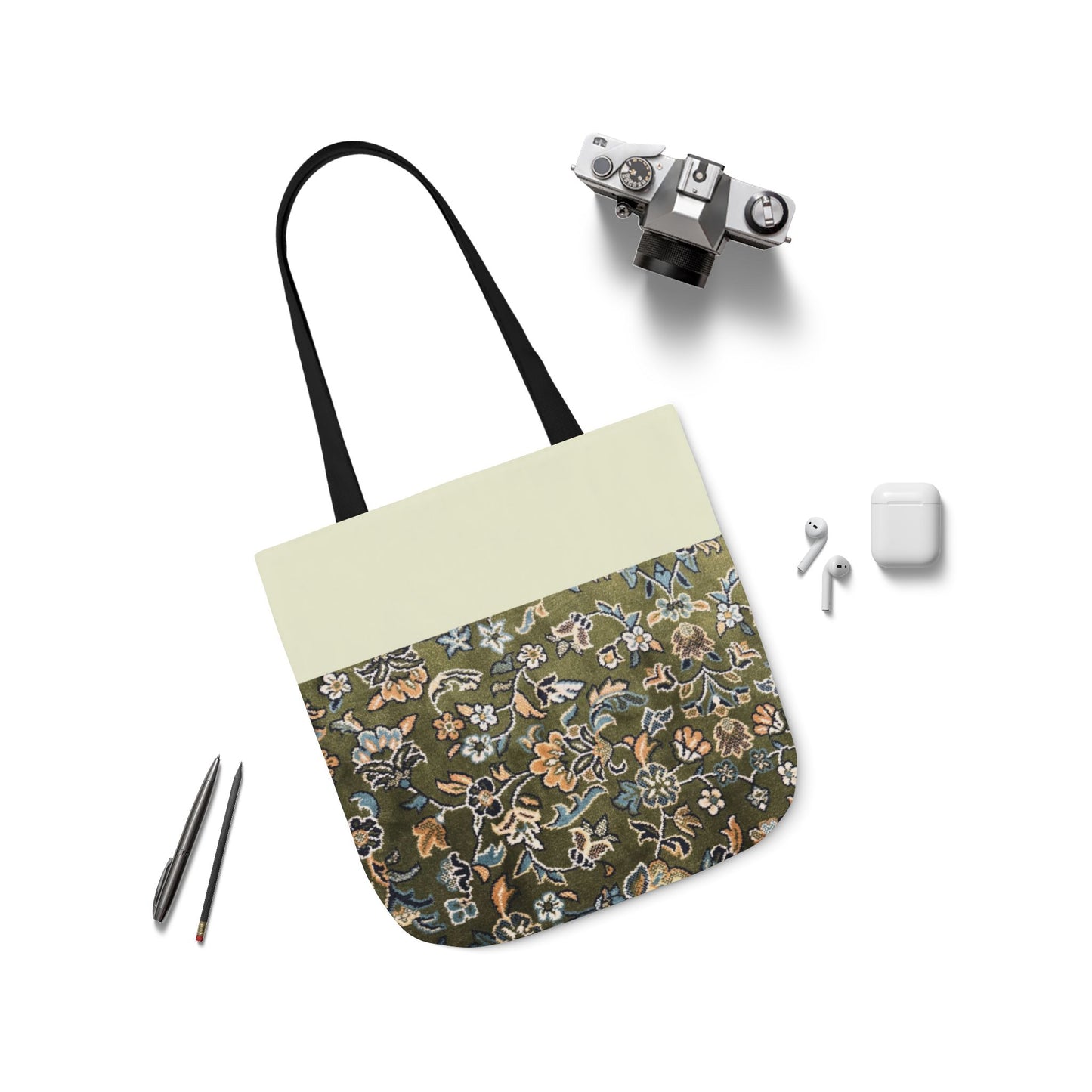 Rawdah Canvas Tote Bag, 3-Color Straps