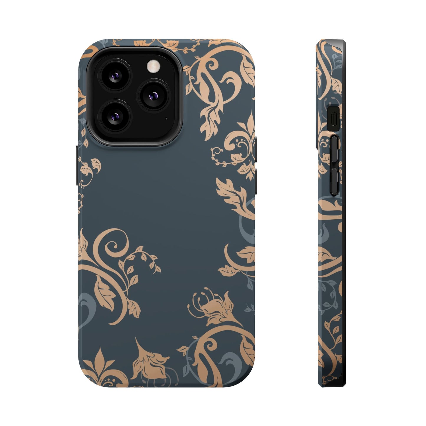 Gold flowers Iphone Magnetic Tough Cases