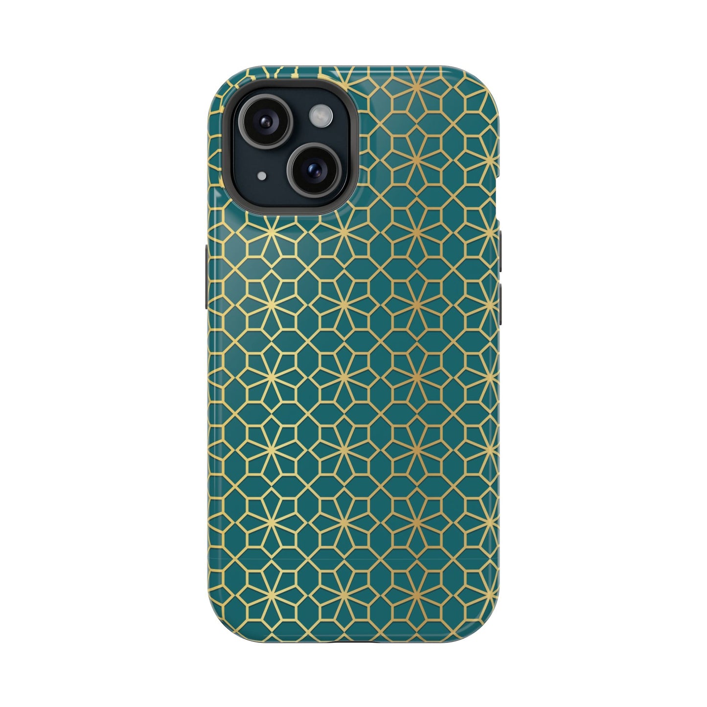 Gold and Green Flower Design - Iphone Magnetic Tough Case