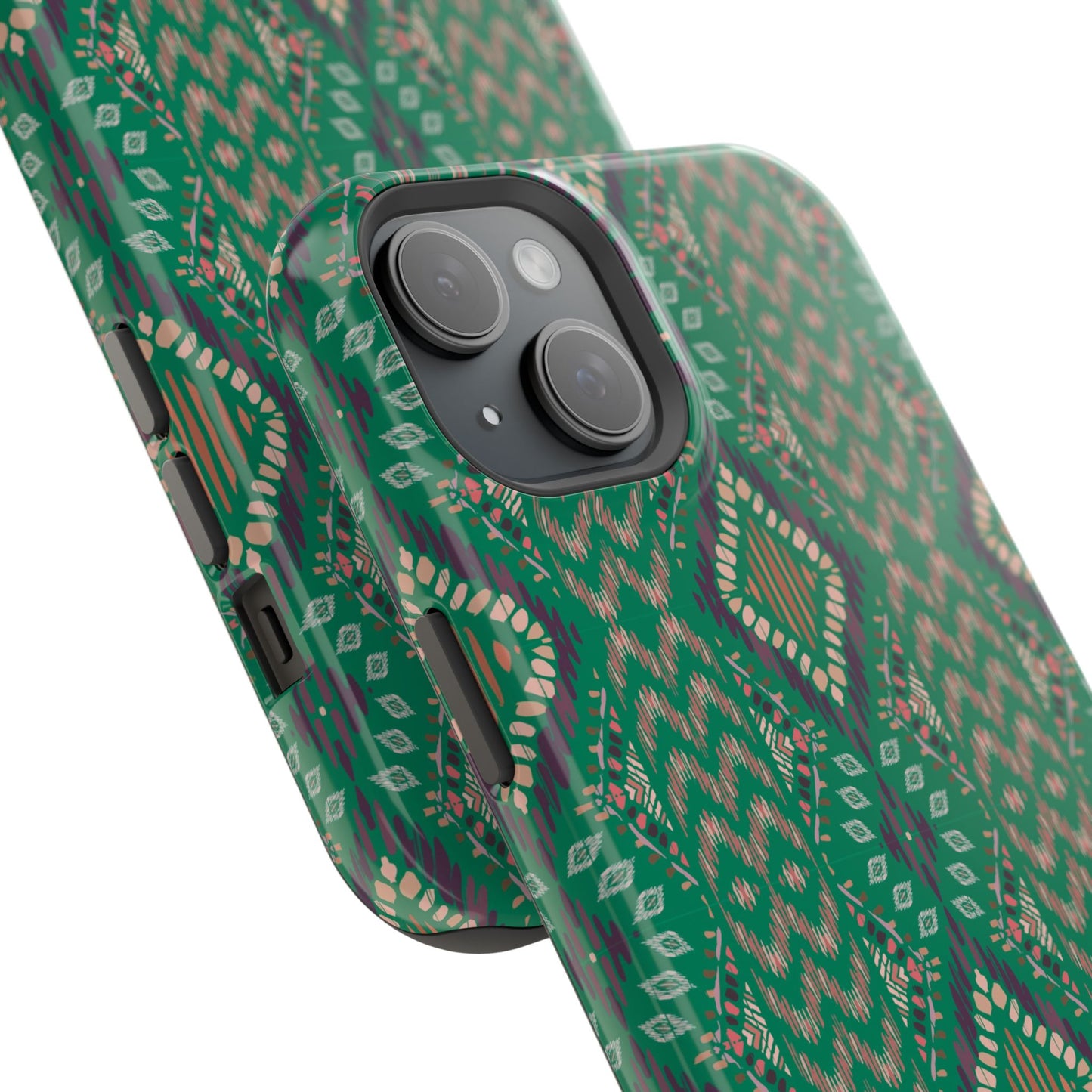Emerald Green Geometric Design Iphone Magnetic Tough Case