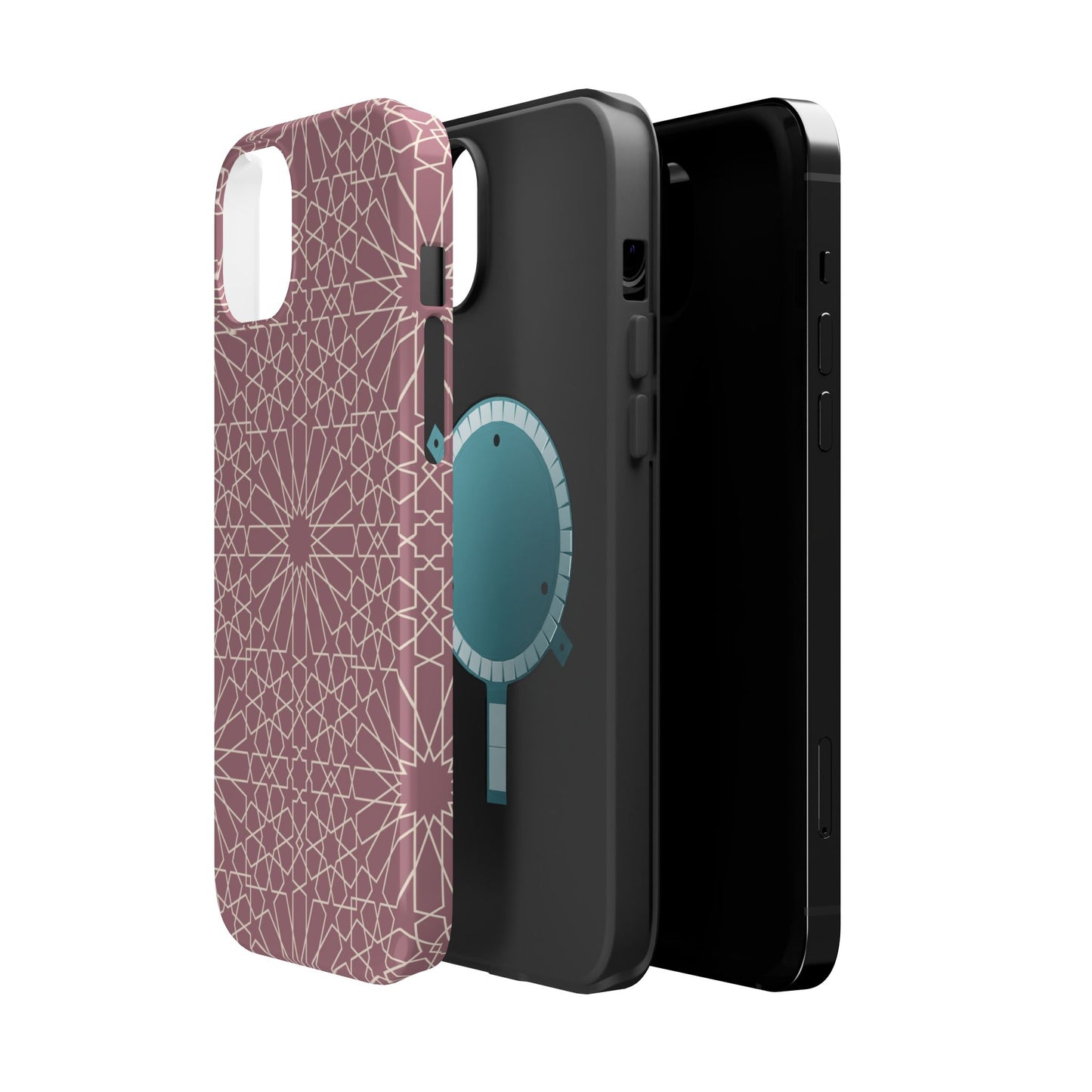 Pink Flower 🌸 Geometric Design Iphone Magnetic Tough Case