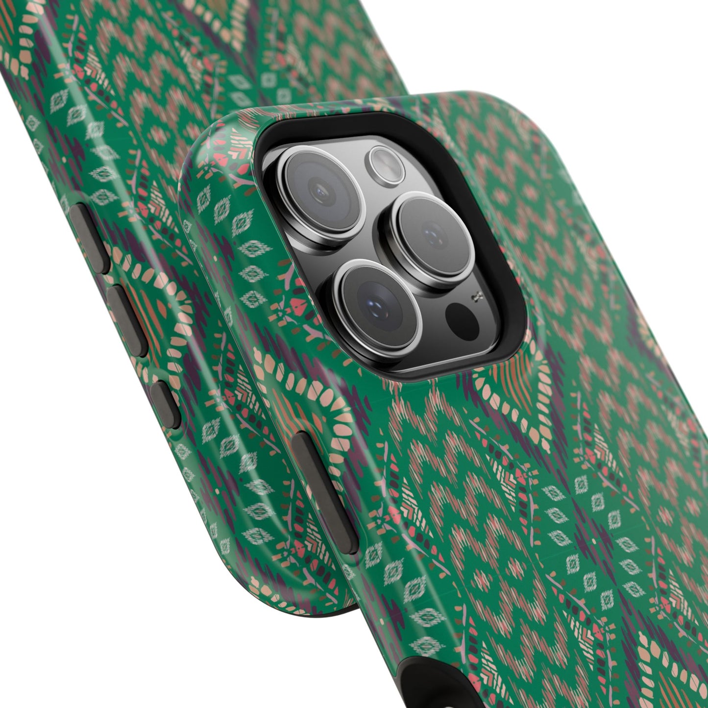 Emerald Green Geometric Design Iphone Magnetic Tough Case