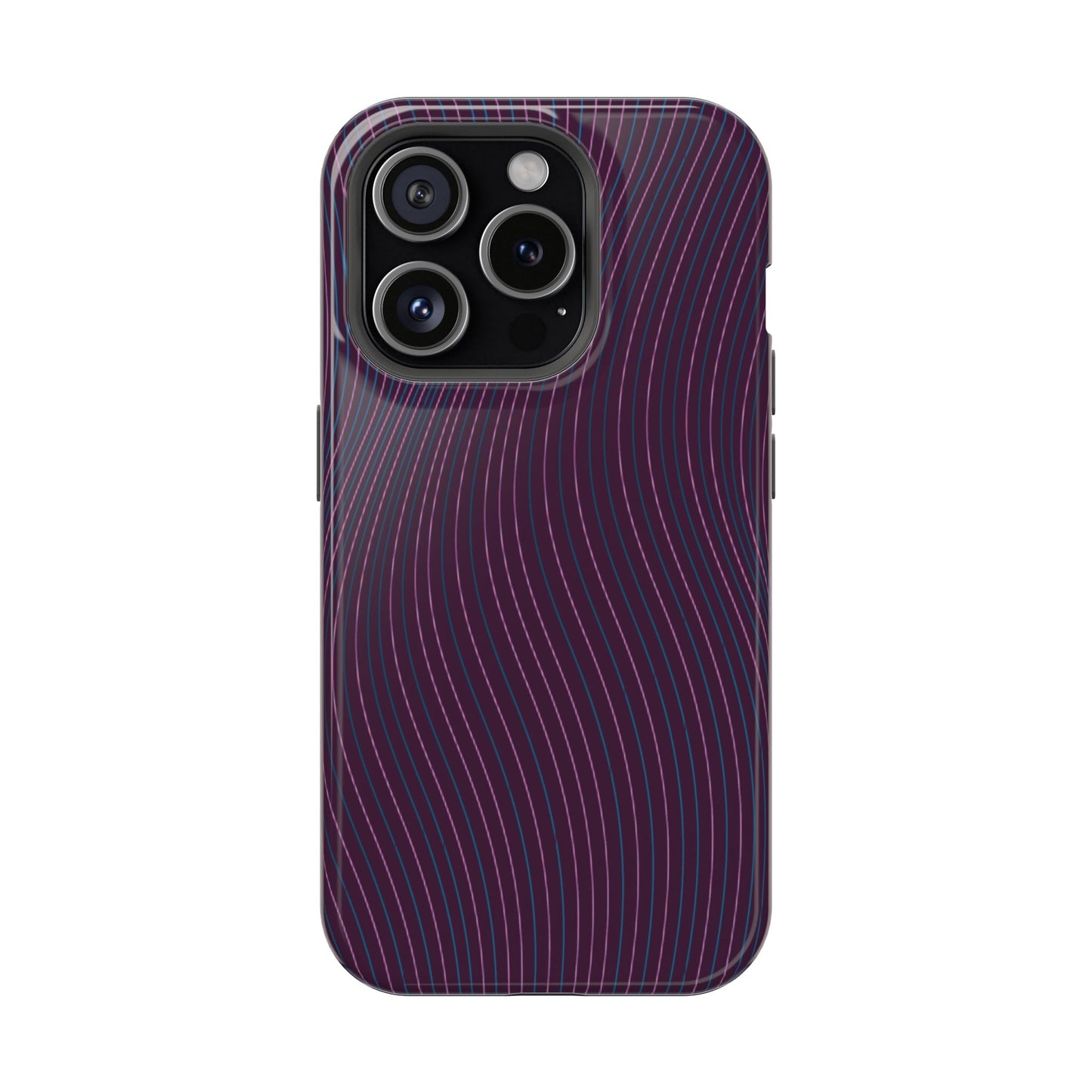 Purple Line Pattern Design - Iphone Magnetic Tough Case