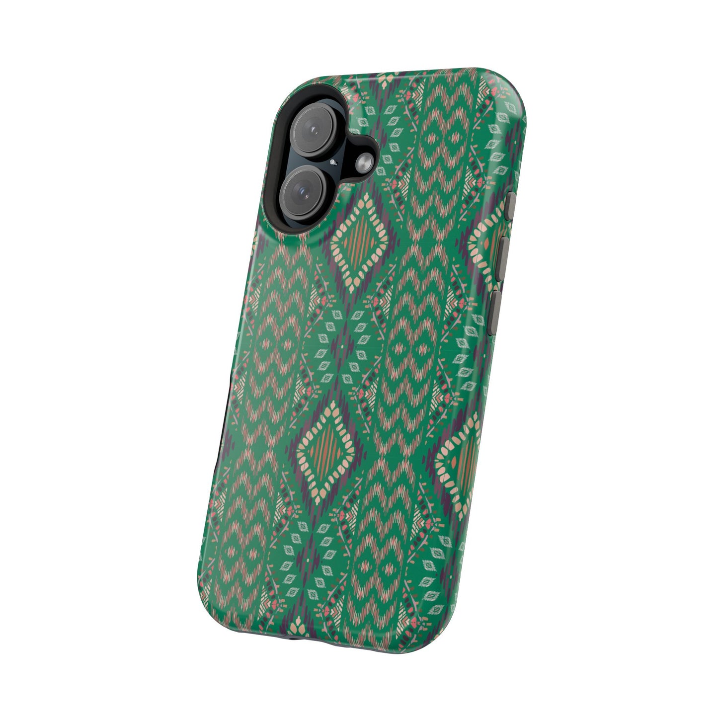 Emerald Green Geometric Design Iphone Magnetic Tough Case