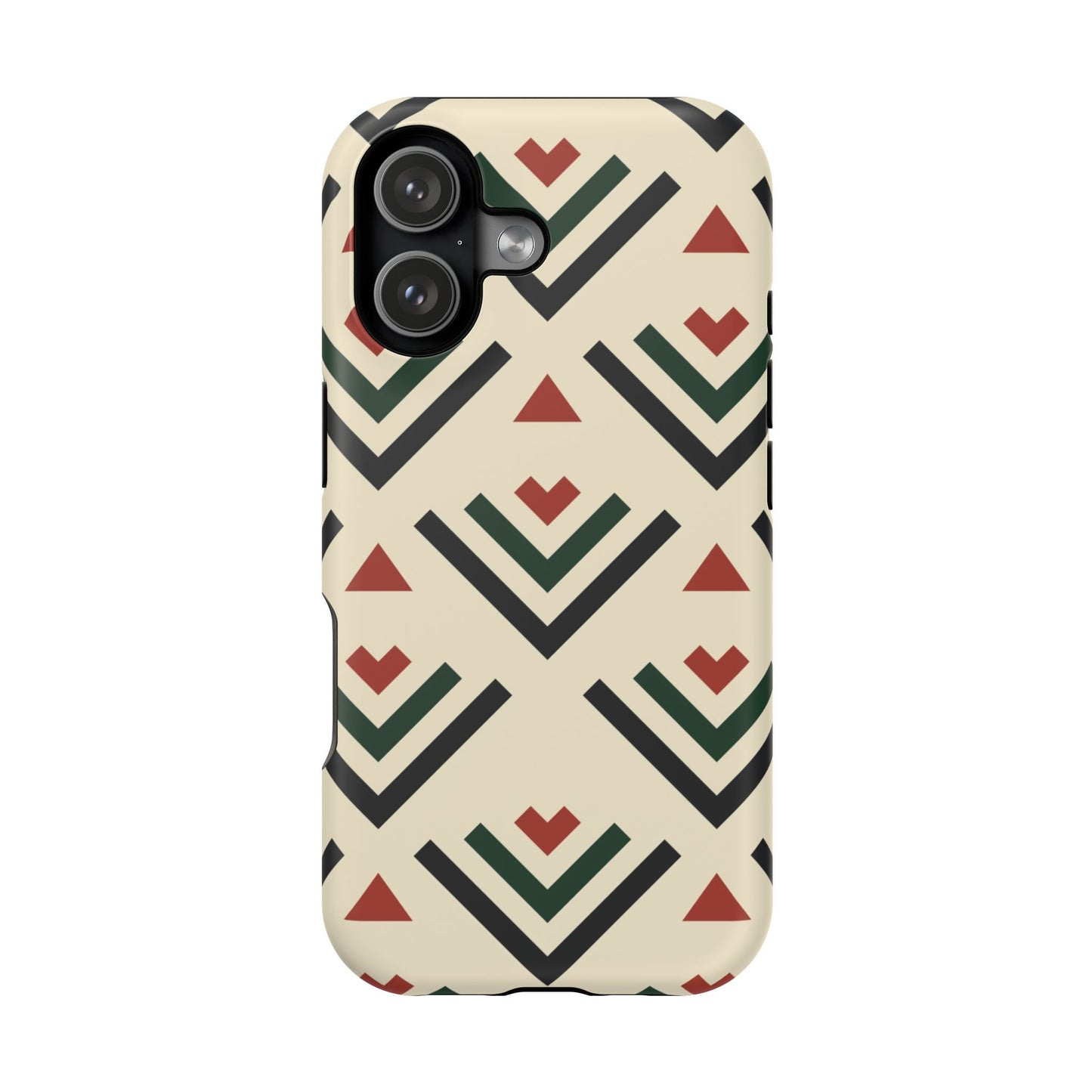 Red Black Green Geometric Design Iphone Magnetic Tough Case