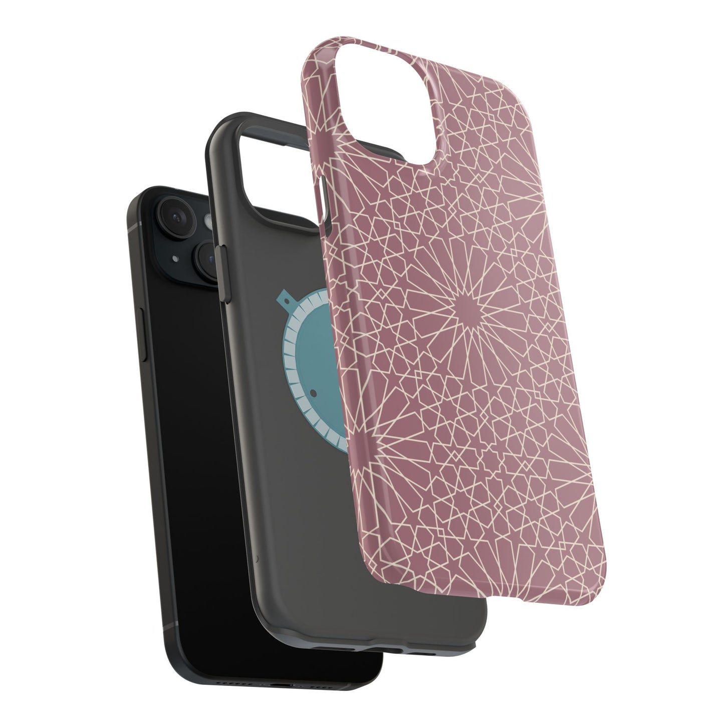 Pink Flower 🌸 Geometric Design Iphone Magnetic Tough Case