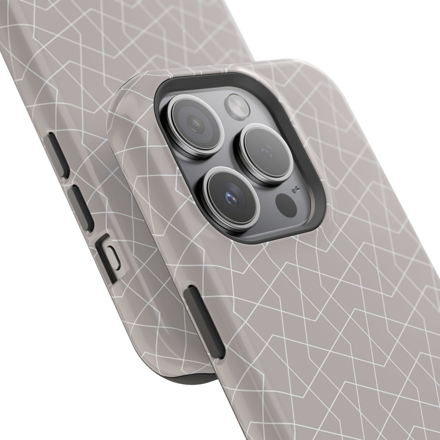 Beige and white geometric Design - Iphone Magnetic Tough Case