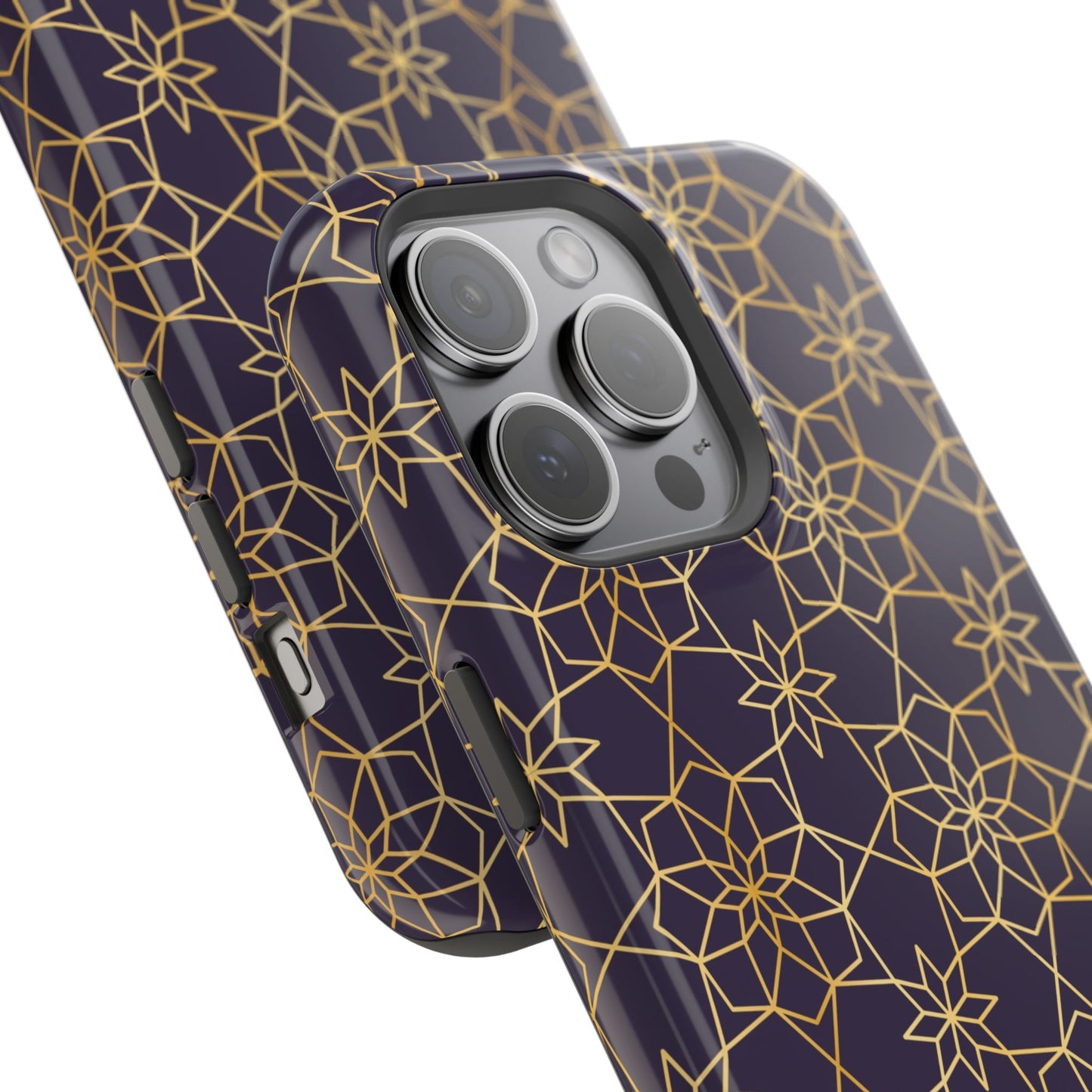 Gold and Purple Geometric Design Iphone Magnetic Tough Case