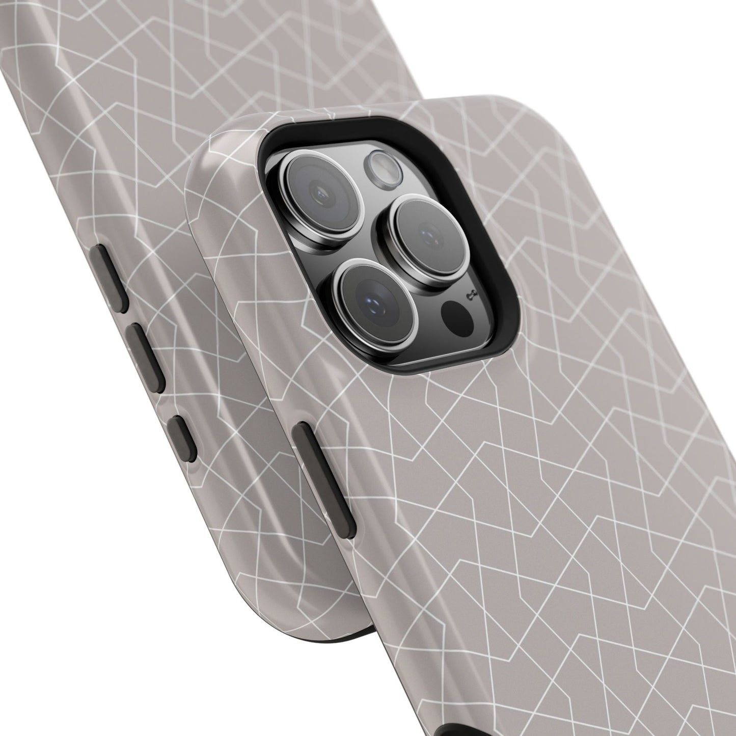 Beige and white geometric Design - Iphone Magnetic Tough Case