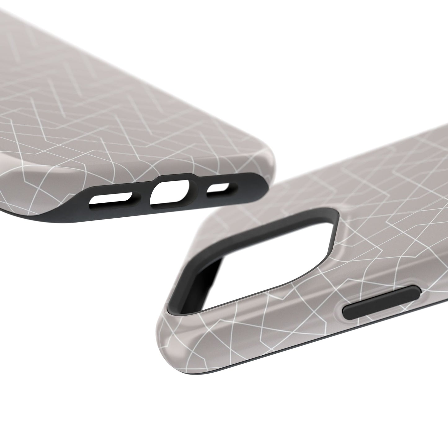 Beige and white geometric Design - Iphone Magnetic Tough Case