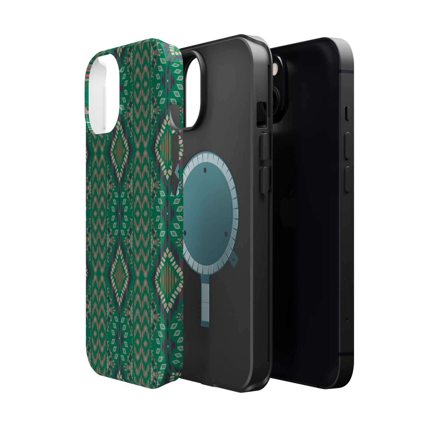 Emerald Green Geometric Design Iphone Magnetic Tough Case