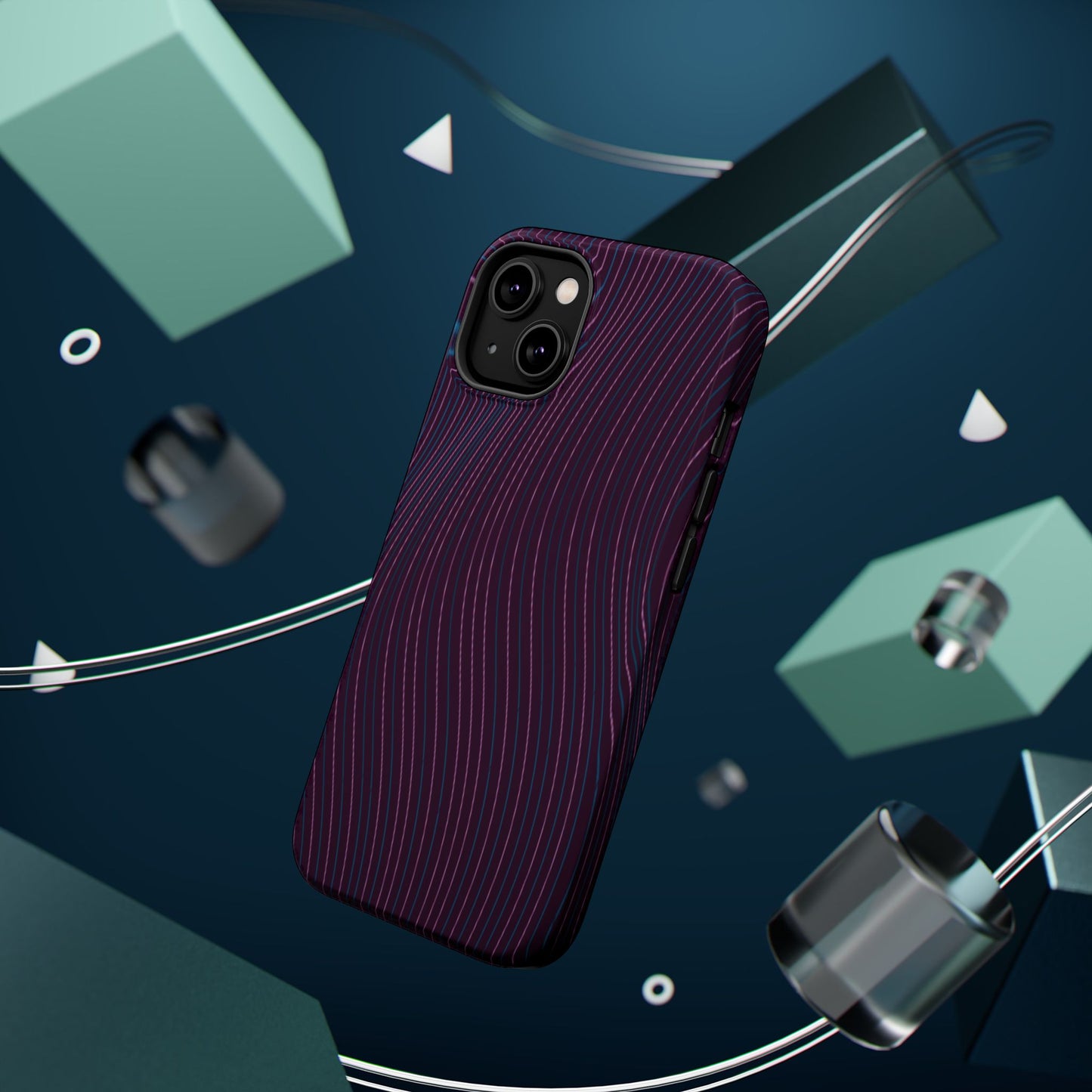 Purple Line Pattern Design - Iphone Magnetic Tough Case