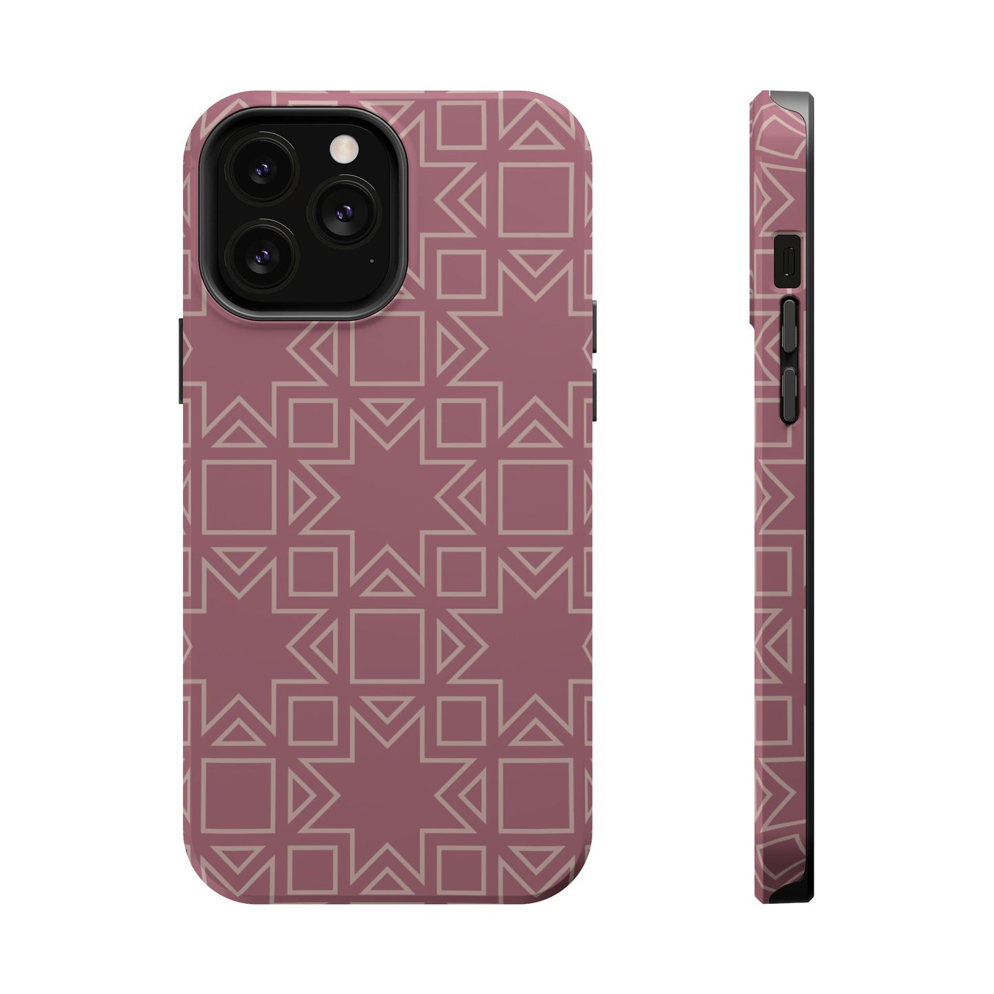 Pink Star ⭐️ Geometric Design - Iphone Magnetic Tough Case
