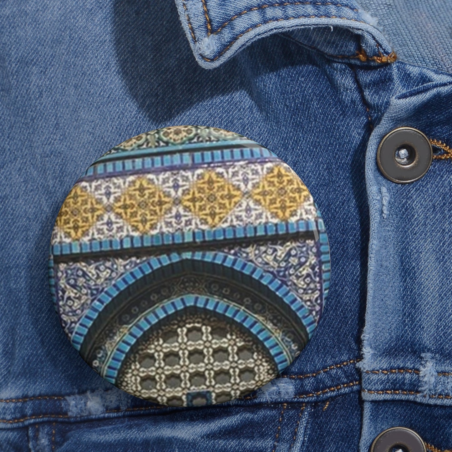 Aqsa Patterned Pin Buttons - Stylish, Unique Badges for Every Occasion