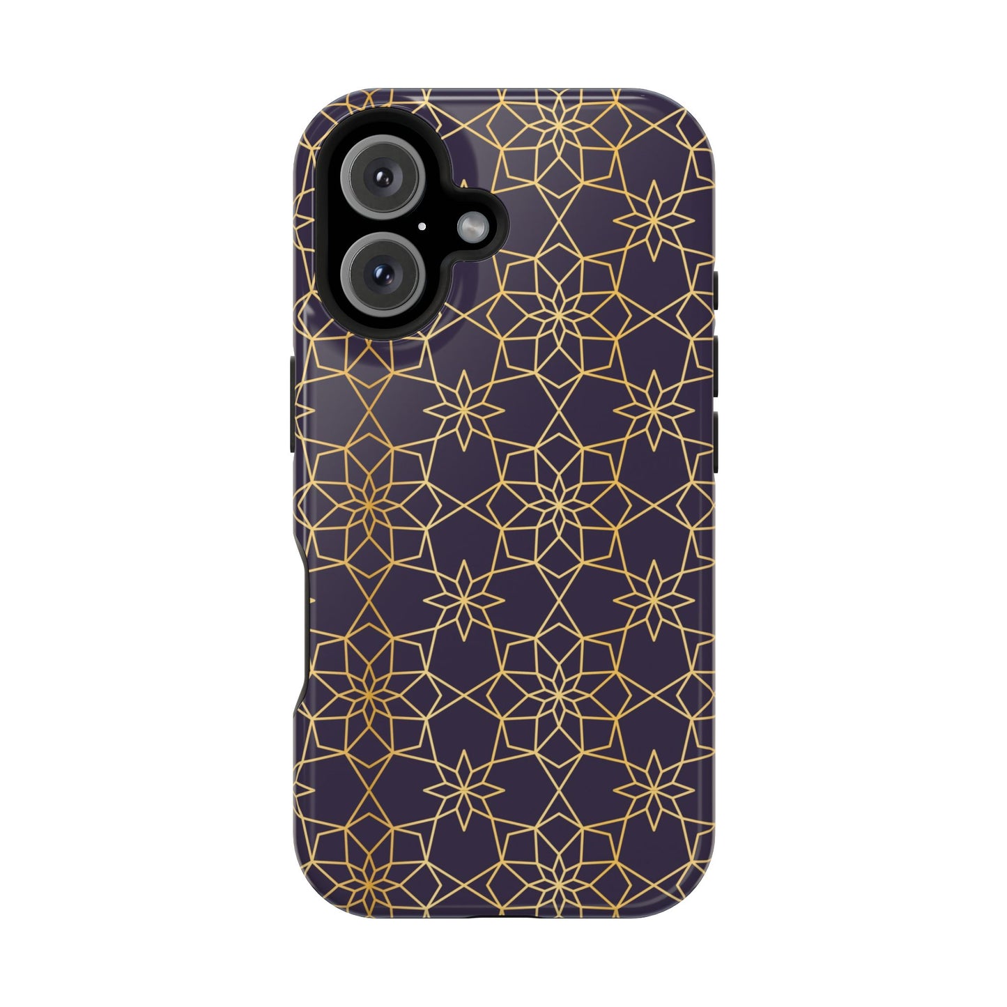 Gold and Purple Geometric Design Iphone Magnetic Tough Case