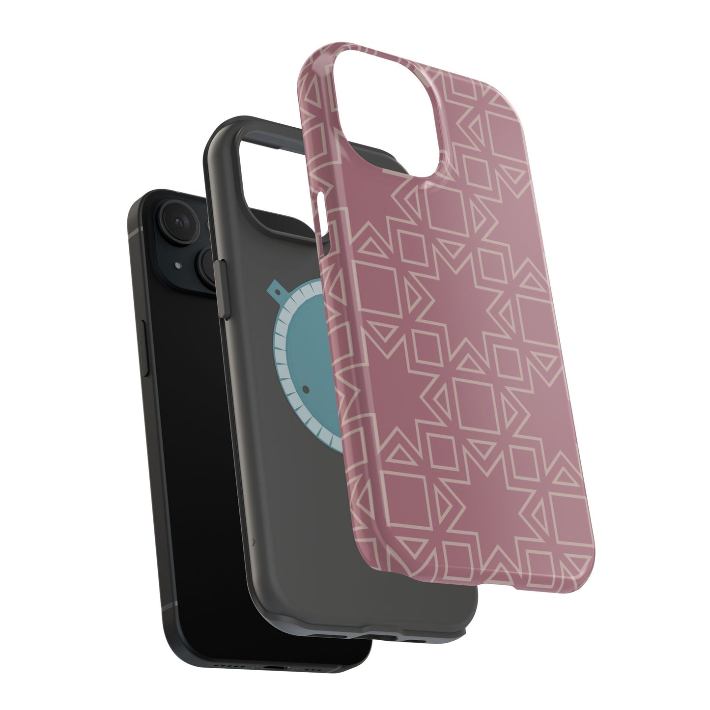 Pink Star ⭐️ Geometric Design - Iphone Magnetic Tough Case