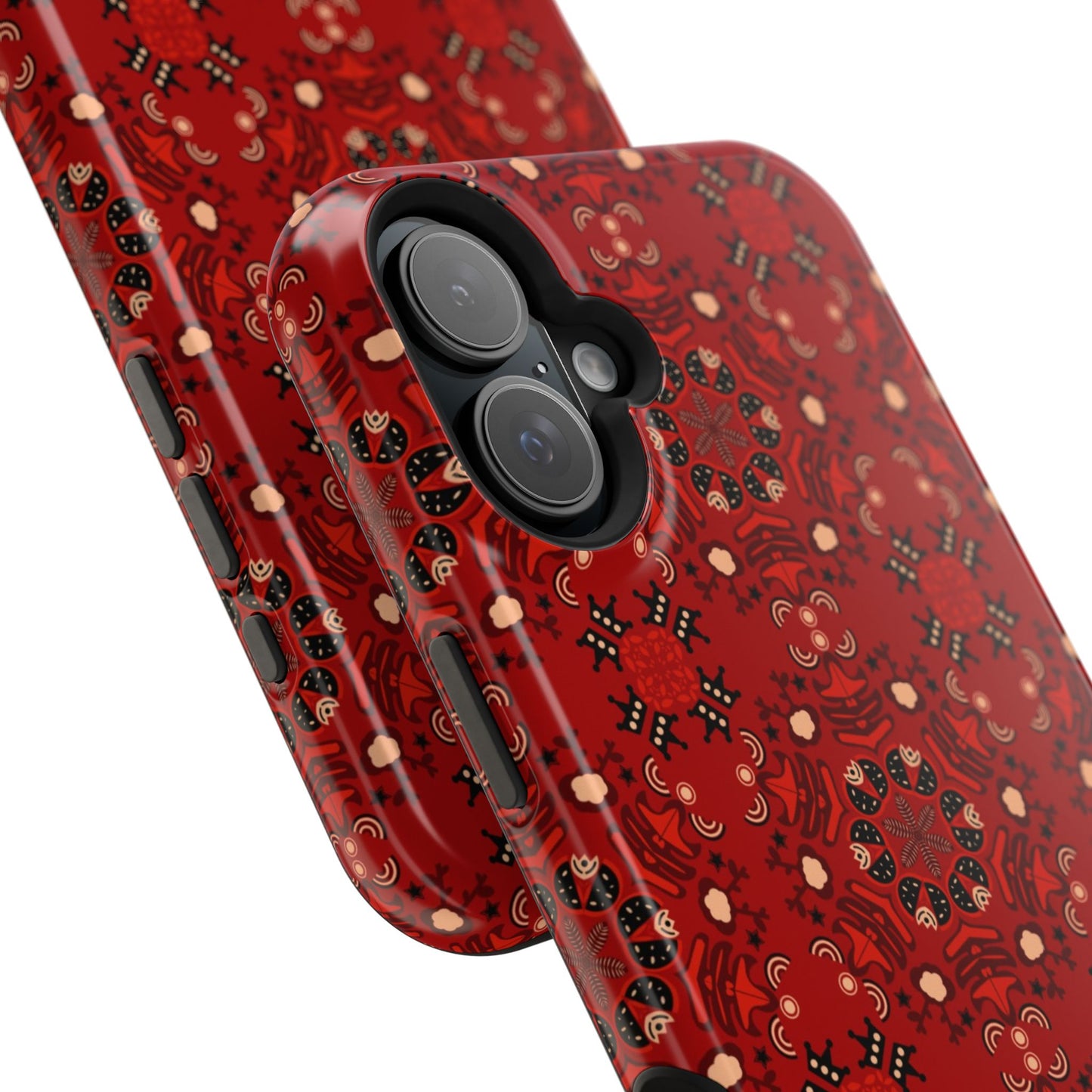 Red geometric Design - Iphone Magnetic Tough Case