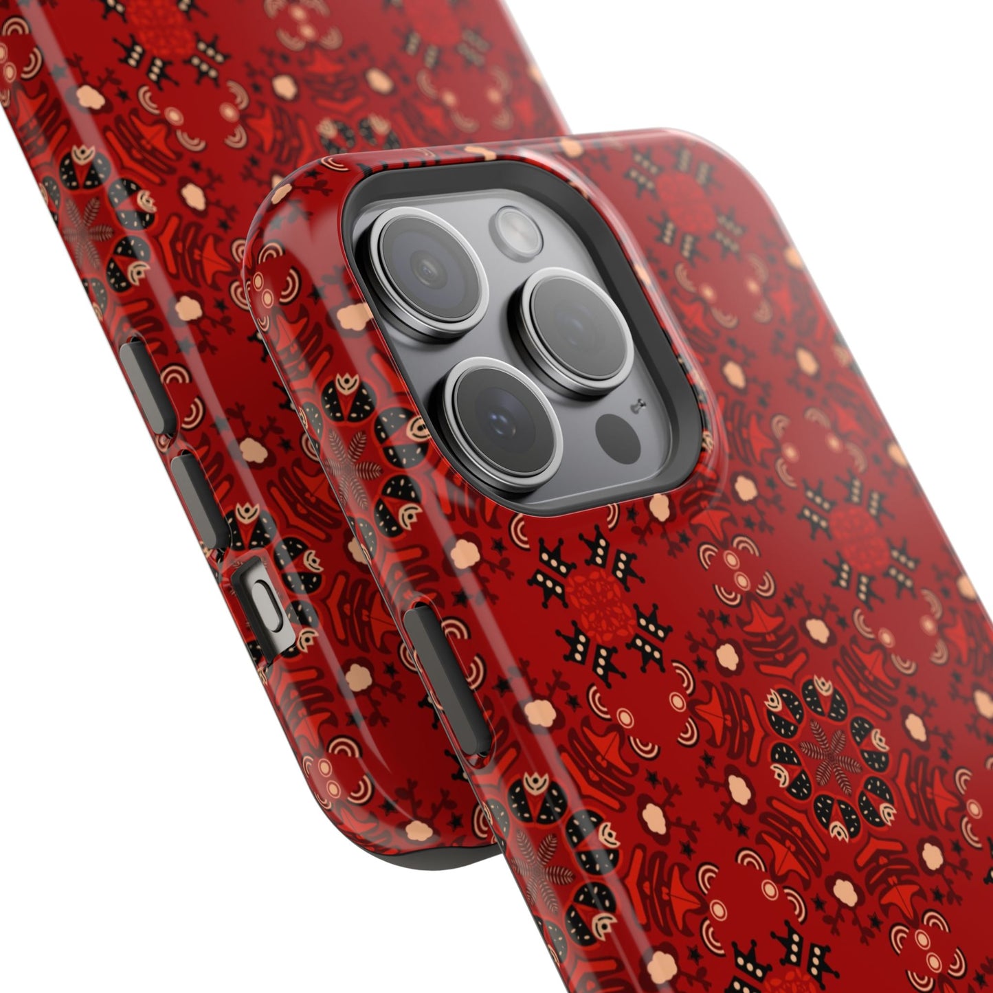 Red geometric Design - Iphone Magnetic Tough Case