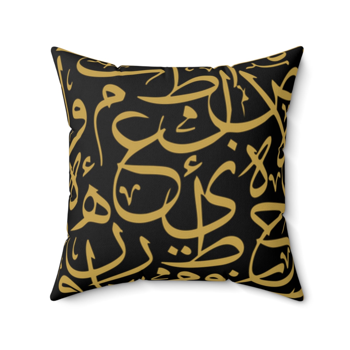 Black and Gold Arabic Calligraphy Suede Square Pillow