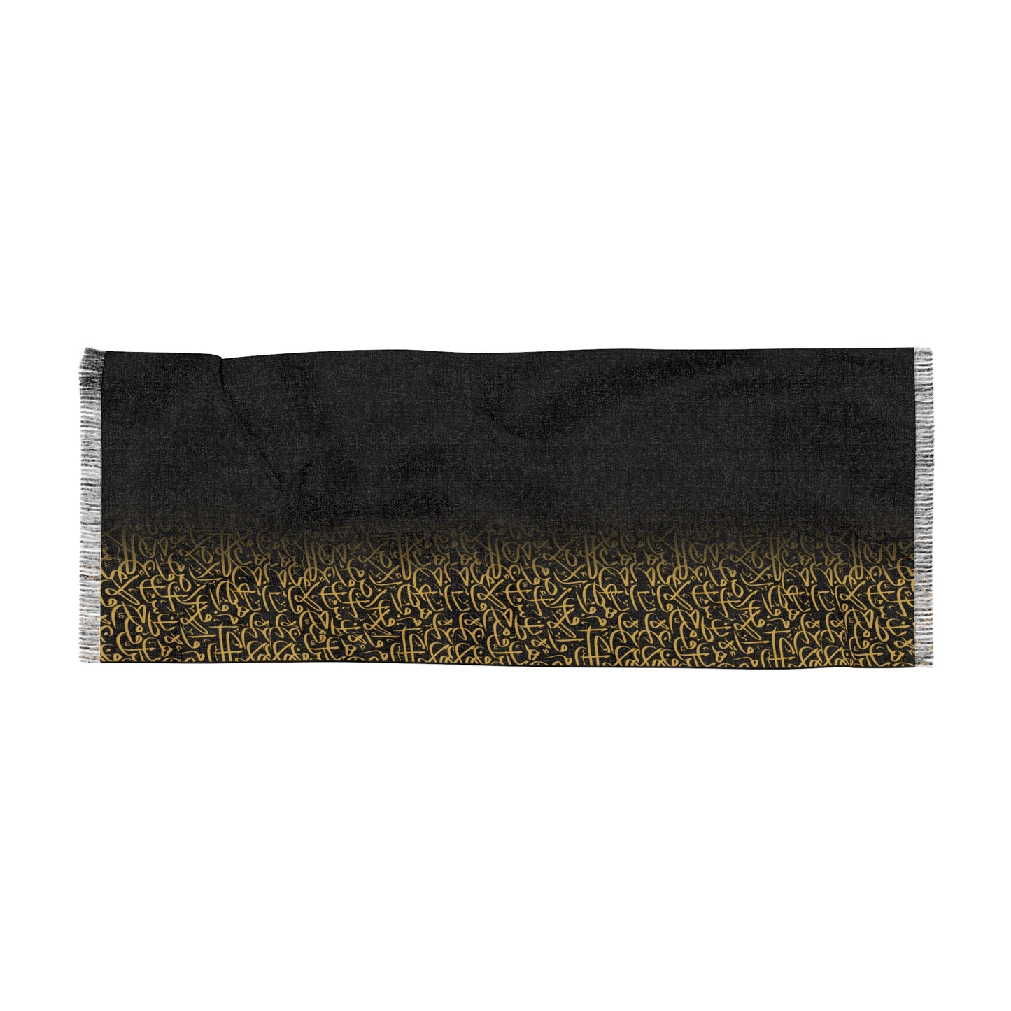 Black and Gold Arabic Calligraphy Light Scarf