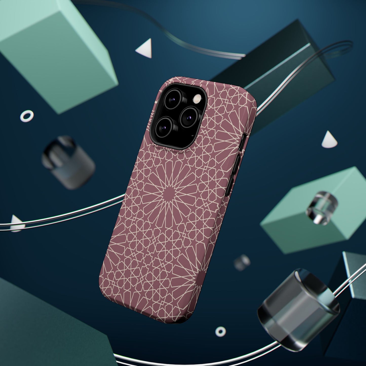 Pink Flower 🌸 Geometric Design Iphone Magnetic Tough Case