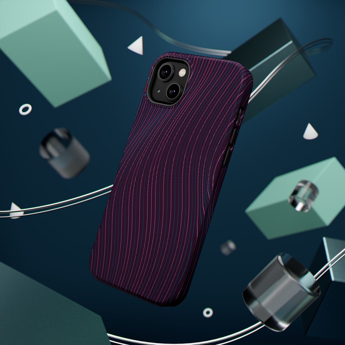 Purple Line Pattern Design - Iphone Magnetic Tough Case