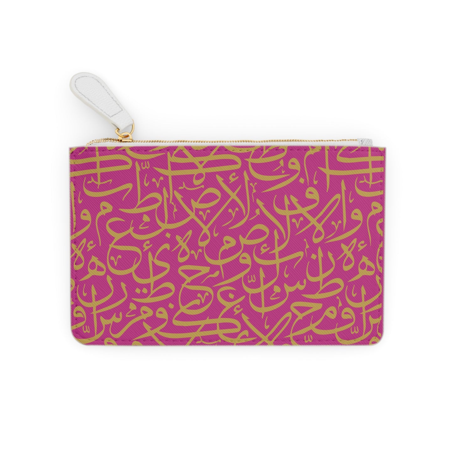 Pink and Gold Arabic Letters Mini Clutch Bag