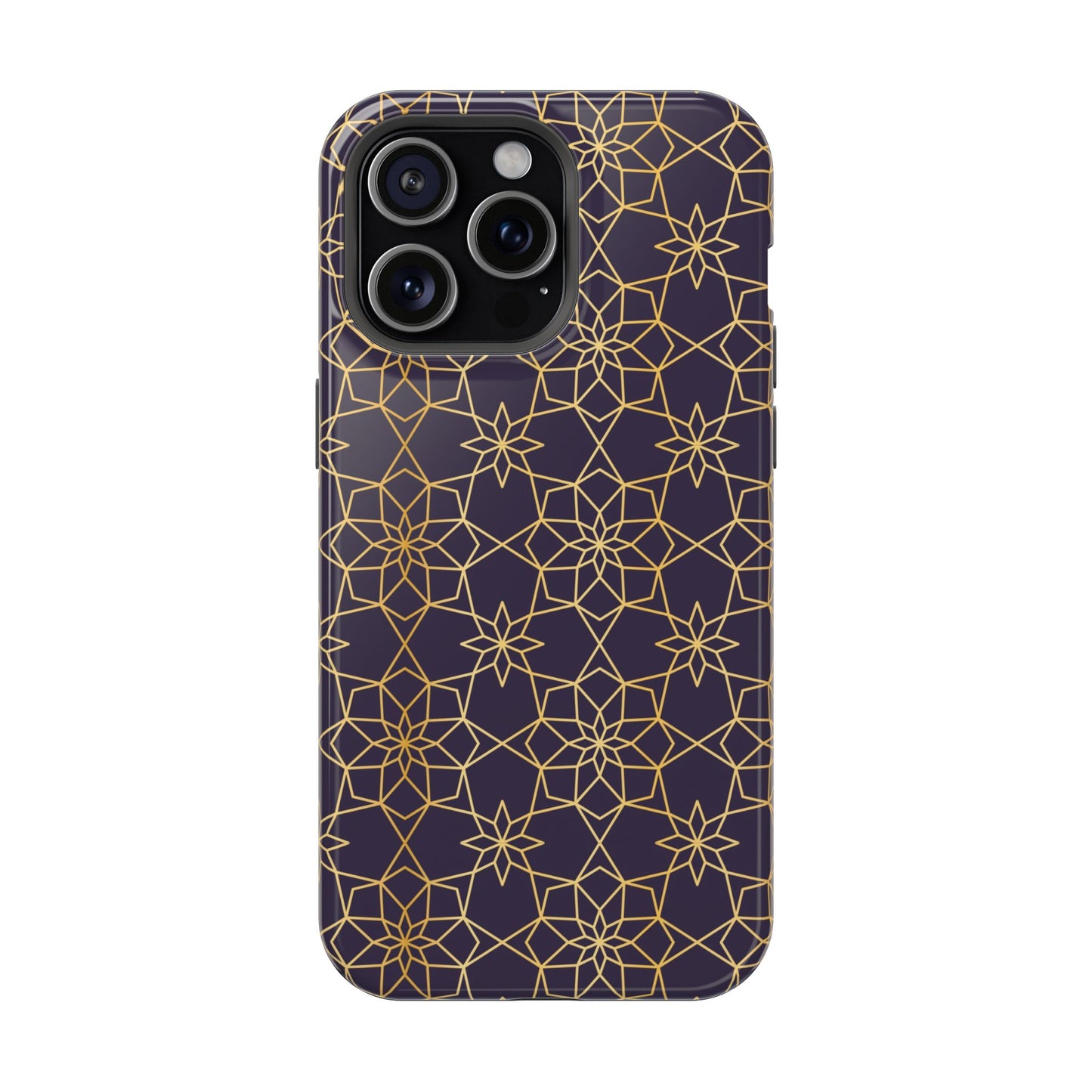 Gold and Purple Geometric Design Iphone Magnetic Tough Case