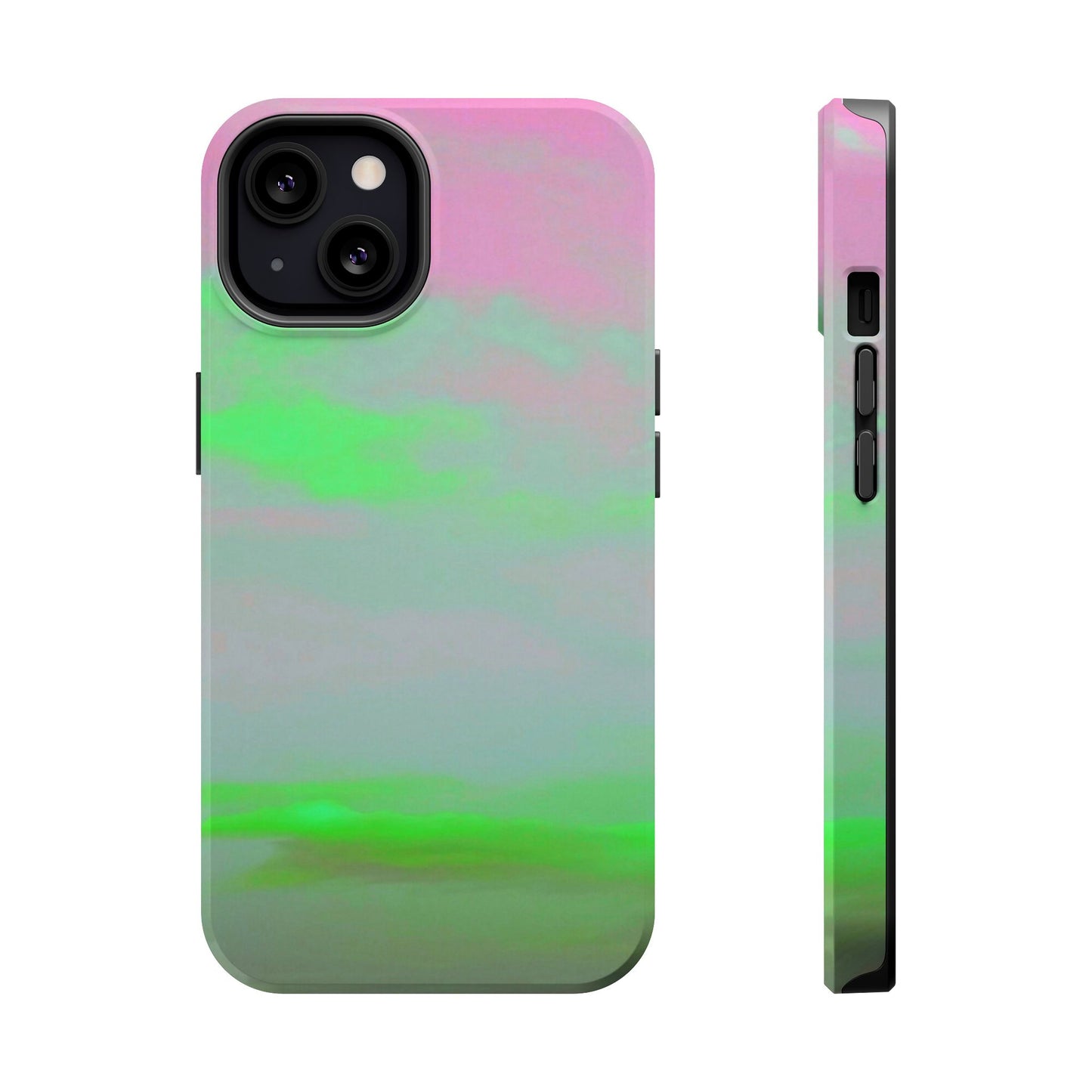 Green and pink sky Design - Iphone Magnetic Tough Case