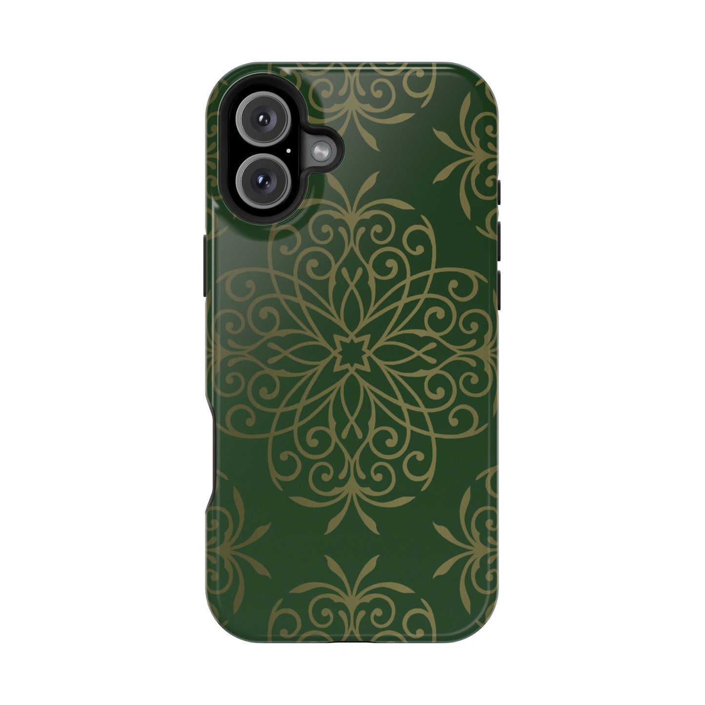 Gold and Green Flowery Design - Iphone Magnetic Tough Case