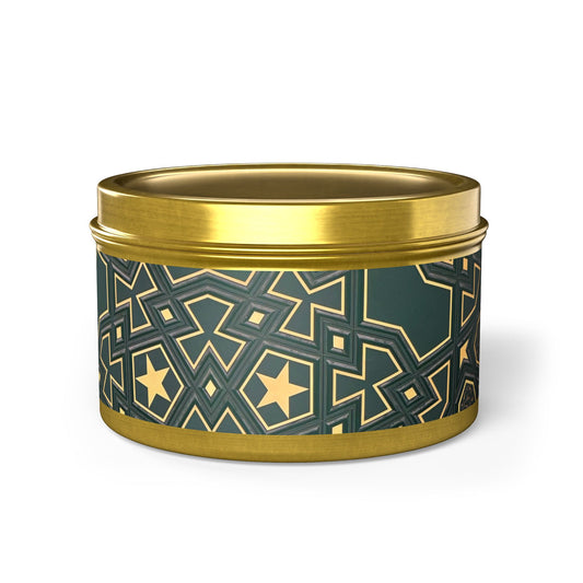 Masjid Al Haram Golden Tin Candles | Elegant Home Fragrance | Decorative Candle Gifts for All Occasions | Relaxing Aromatherapy