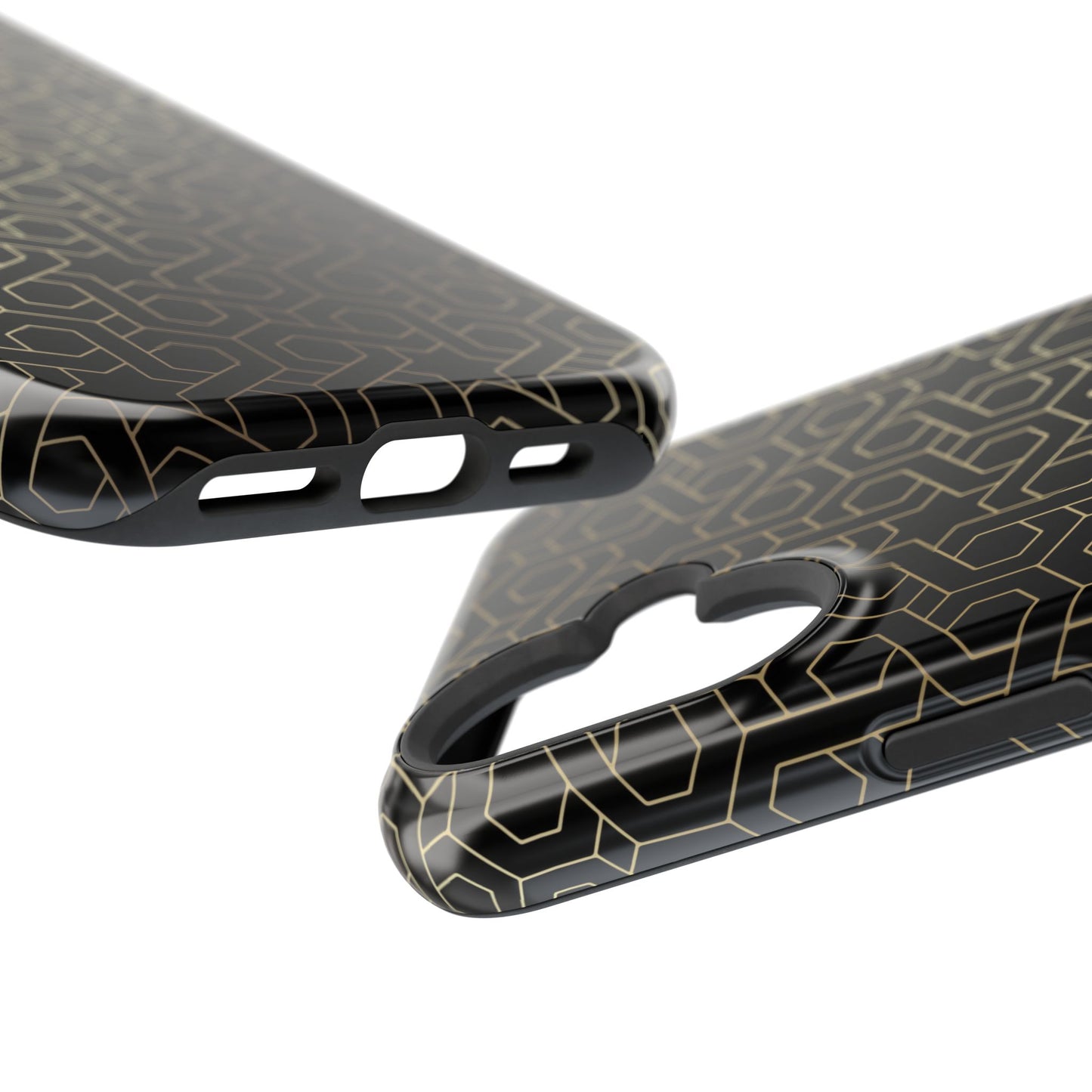 Black and Gold ⭐️ Geometric Design Iphone Magnetic Tough Case