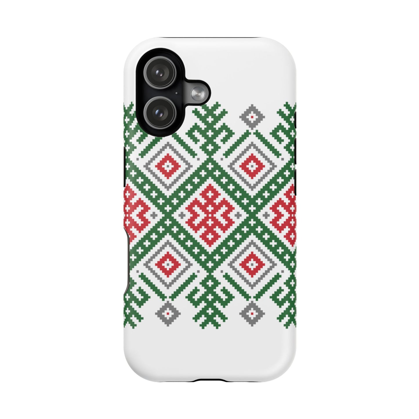 Red white Green and Black Geometric Design Iphone Magnetic Tough Case