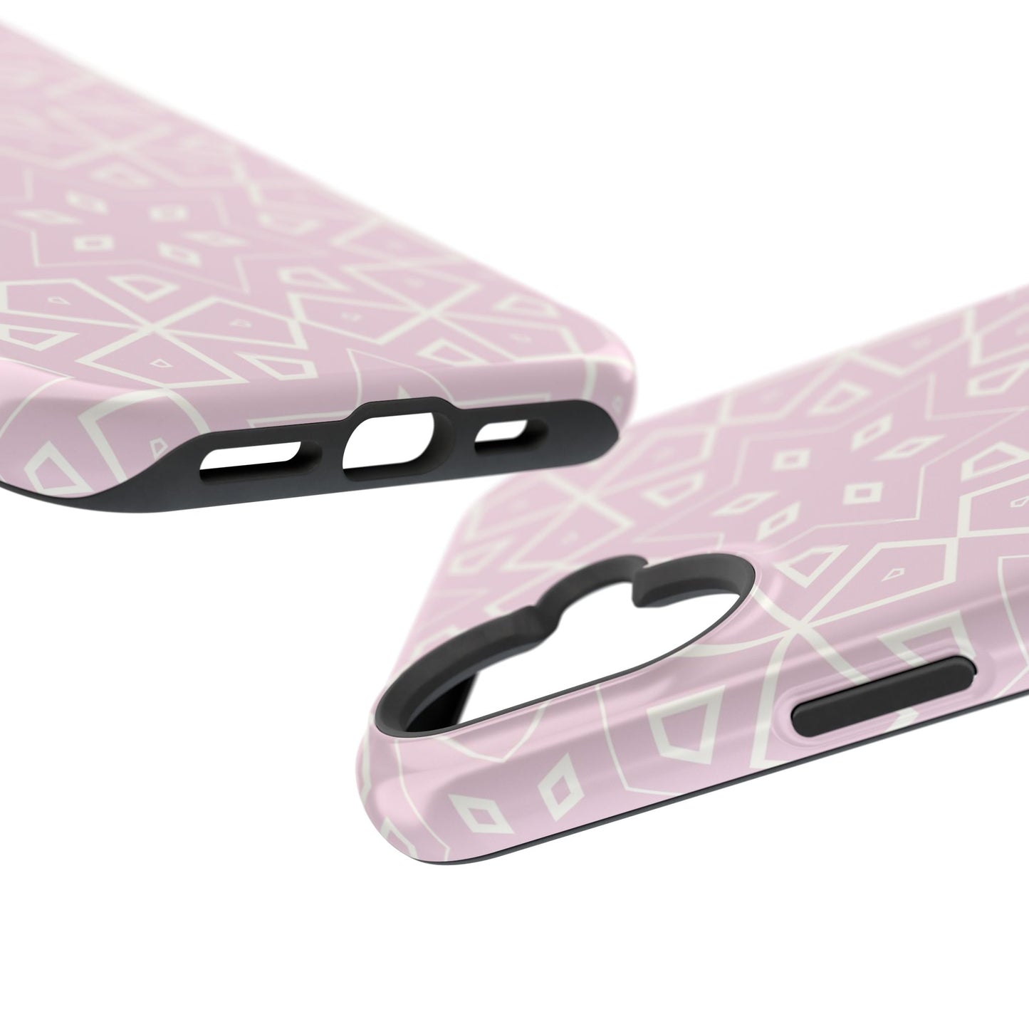 Pink and White Geometric Design Iphone Magnetic Tough Case