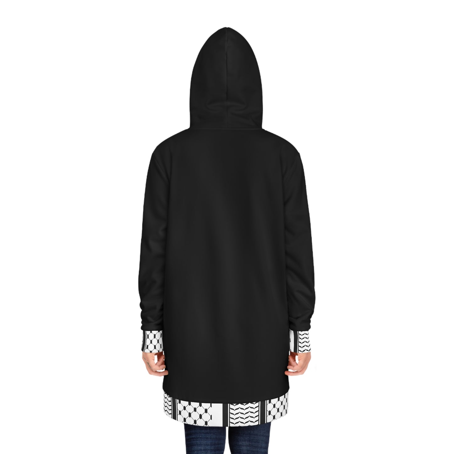 Black and White Hattah Design - Stylish Women's Hoodie Dress
