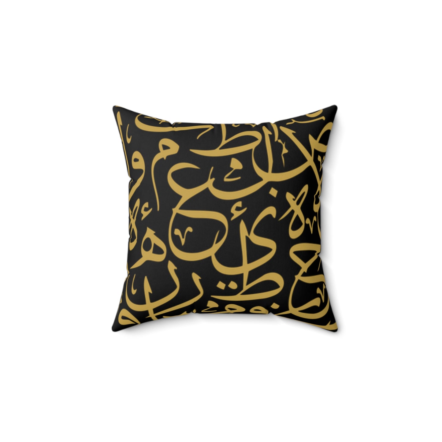 Black and Gold Arabic Calligraphy Suede Square Pillow