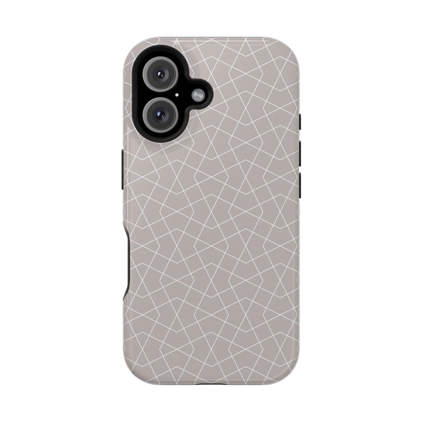 Beige and white geometric Design - Iphone Magnetic Tough Case