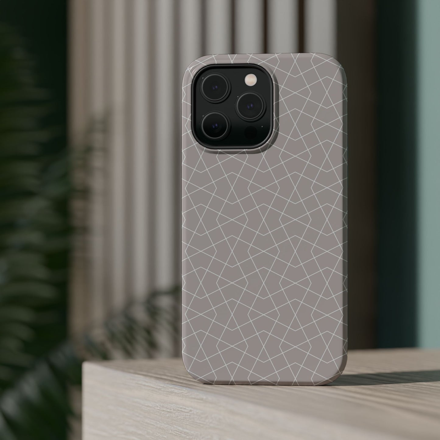 Beige and white geometric Design - Iphone Magnetic Tough Case