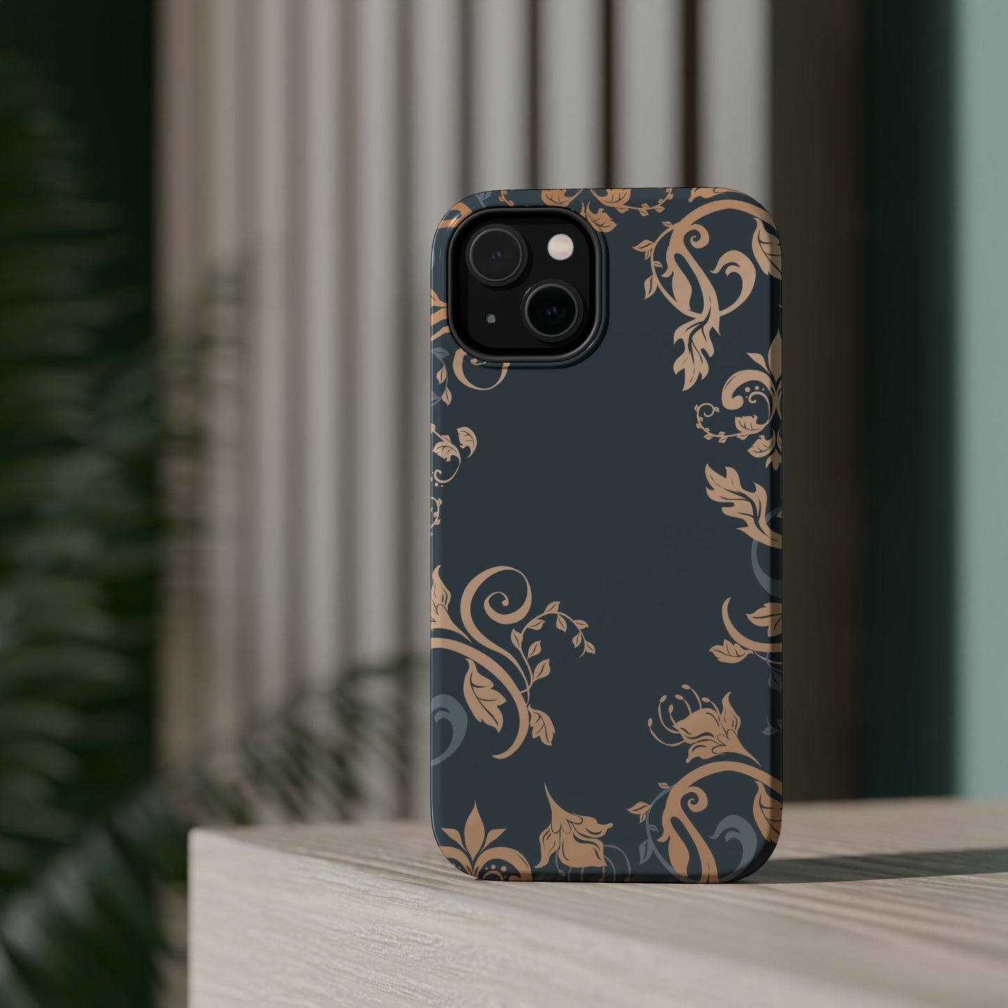 Gold flowers Iphone Magnetic Tough Cases